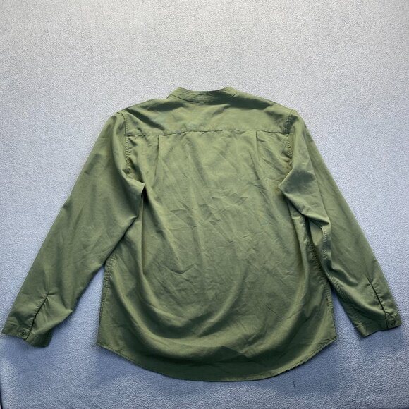 Coofandy  Henley Shirt Long‎ Sleeve size XL,Green,Pockets,Rayon,Preppy,Buttons - Picture 2 of 9